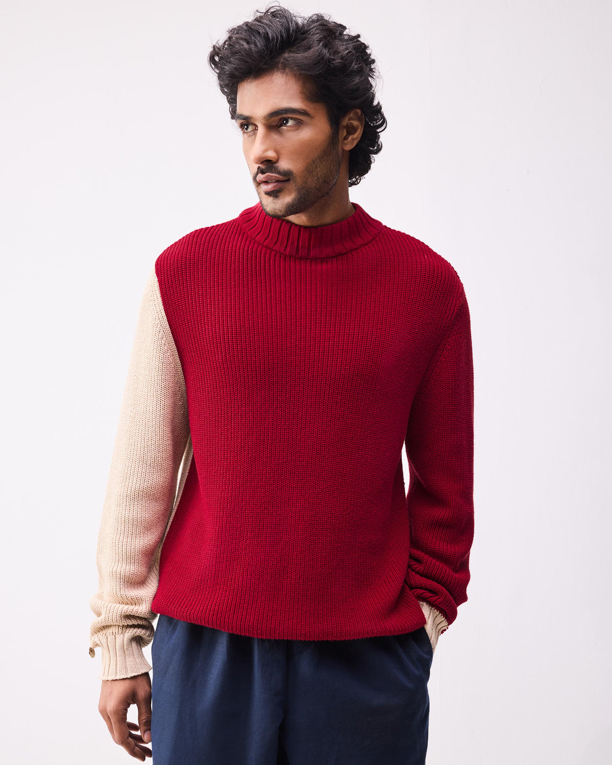 Crew-Neck Sweater - Dark Red thumbnail 2
