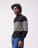 Stripefront Sweater - Black & Oatmeal Stripes