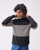 Stripefront Sweater - Black & Oatmeal Stripes
