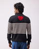 Stripefront Sweater - Black & Oatmeal Stripes