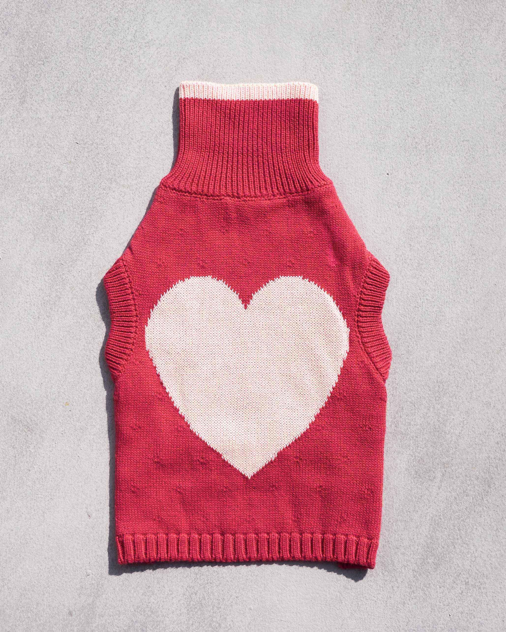 Heart Snug Dog Sweater - Blush Red & Baby pink – Nicobar