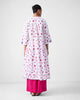 Arina Kurta - White & Fuchsia Print