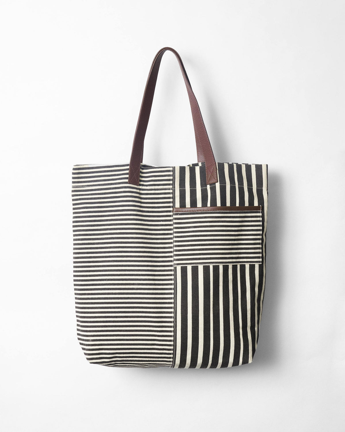 Berber Stripe Tote - Charcoal Stripes