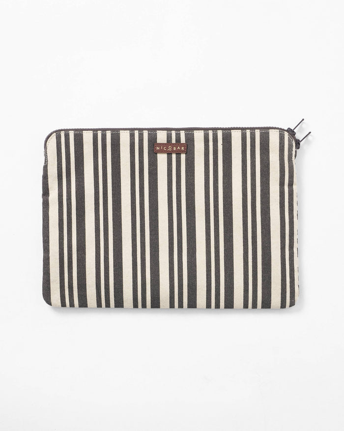 Berber Laptop Sleeve 13" - Charcoal Stripes