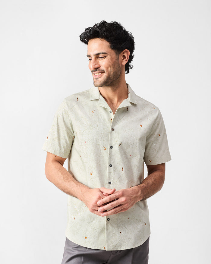 Mistari Shirt - Beige Print
