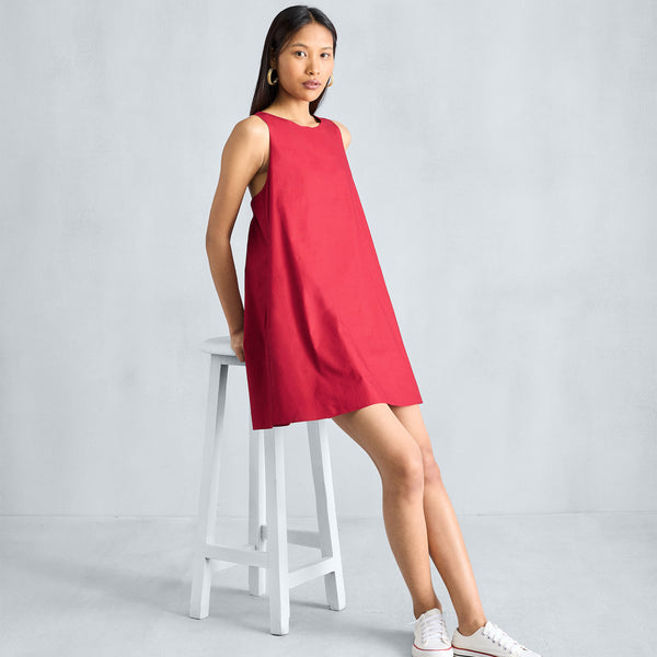 Short Racerback Dress - Red – Nicobar