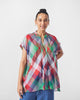 Kyoto Back Pleat Top - Multicolor Checks