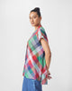 Kyoto Back Pleat Top - Multicolor Checks