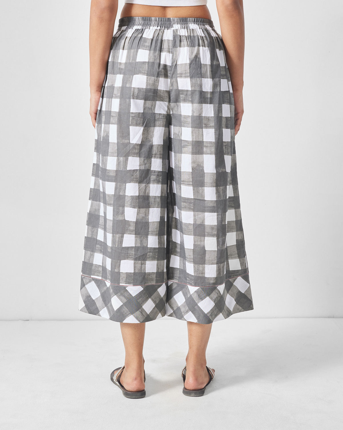 Picnic Culottes - Charcoal & White Print