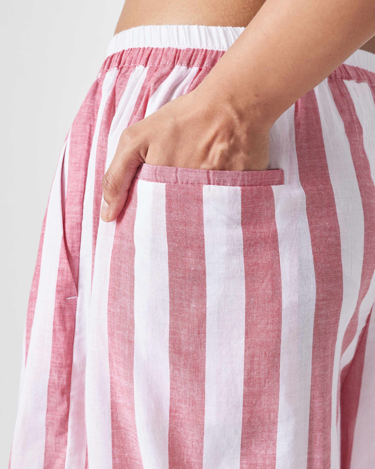 Aoi Pants - Red & White Stripes