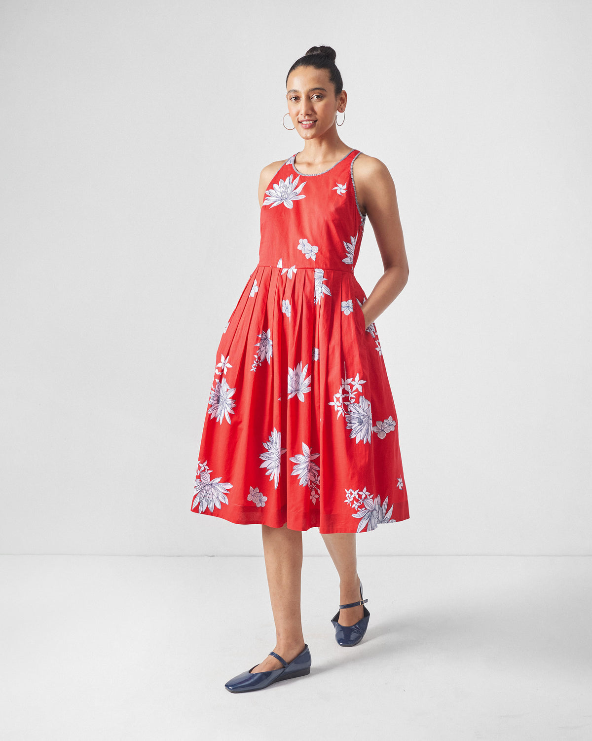 Kaito Dress - Red & White Print