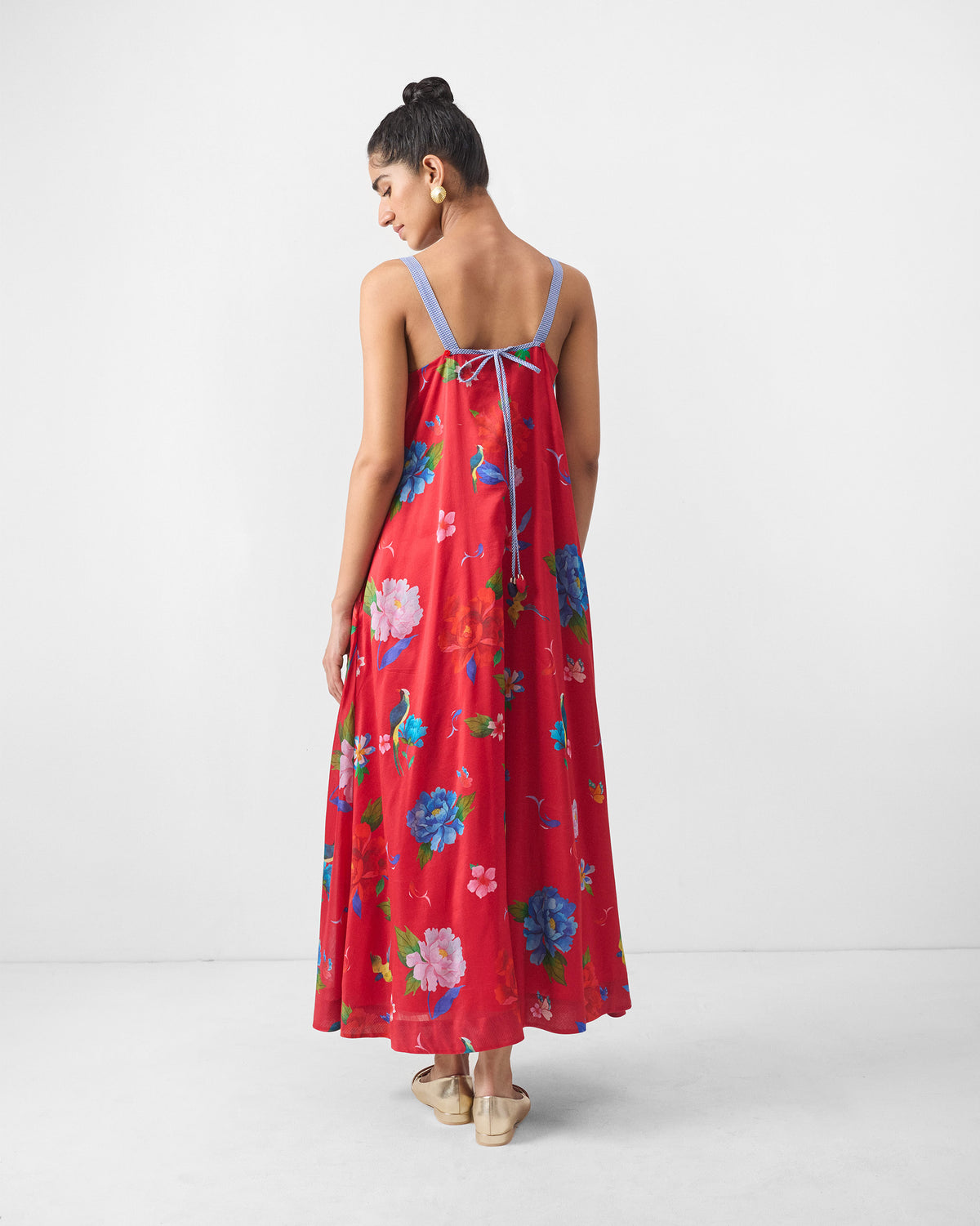 Sakura Strappy Dress - Red Print