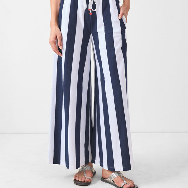 Nova Lounge Pants - Navy & White Stripes – Nicobar