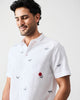 Riverline Shirt - White & Red Embroidered