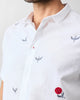 Riverline Shirt - White & Red Embroidered