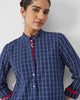 Basic Mid Length Kurta - Navy & White Checks