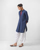 Basic Mid Length Kurta - Navy & White Checks