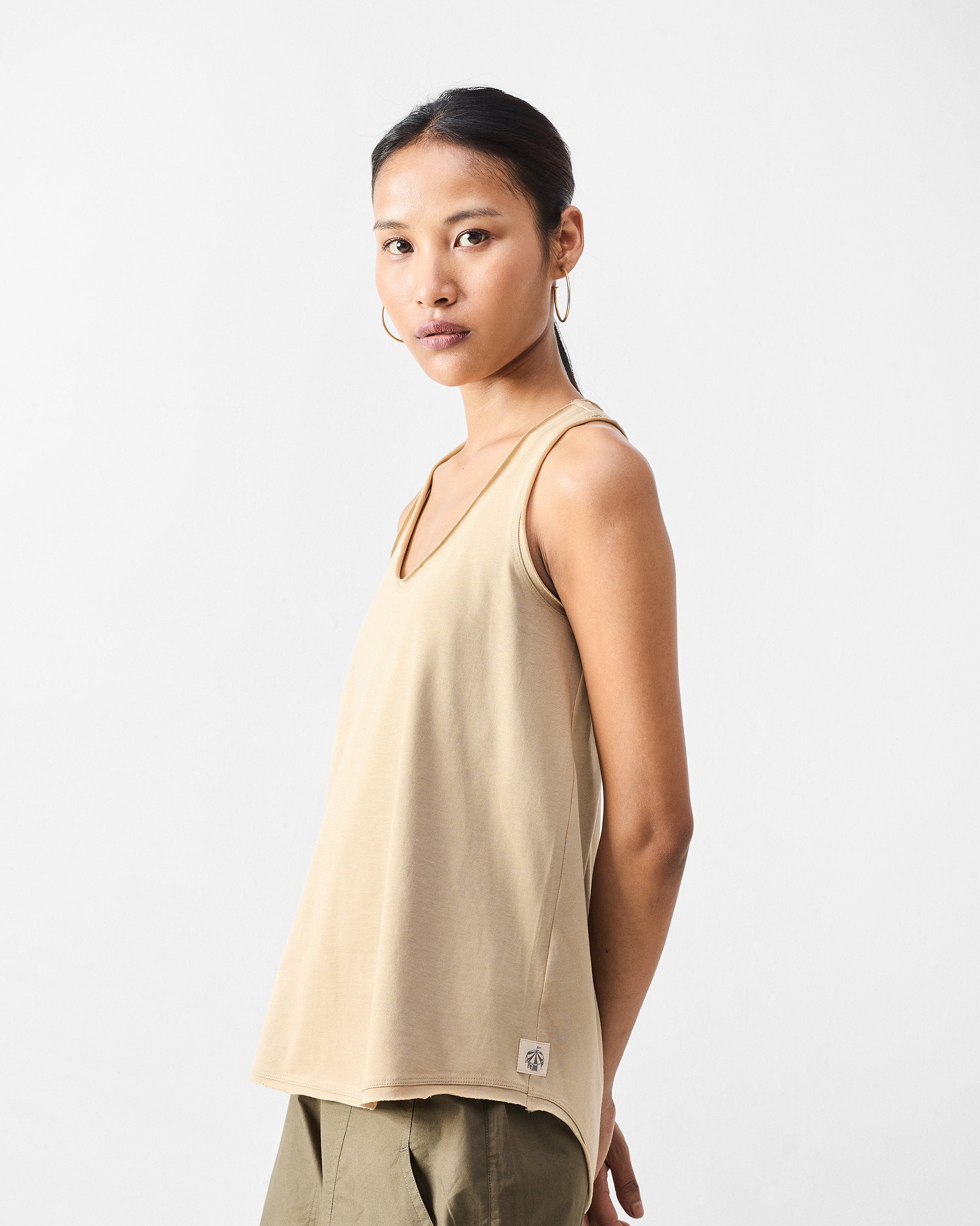 Ukiyo Racerback Top - Khaki