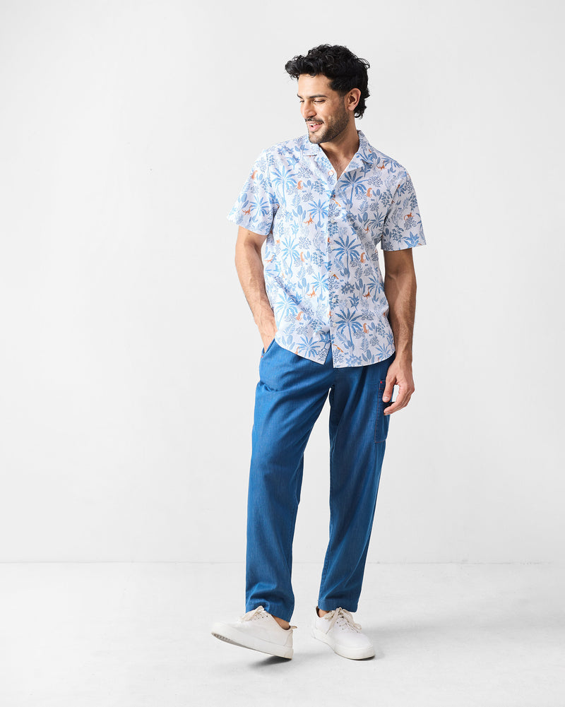 Mistari Shirt - Bluish Grey Print