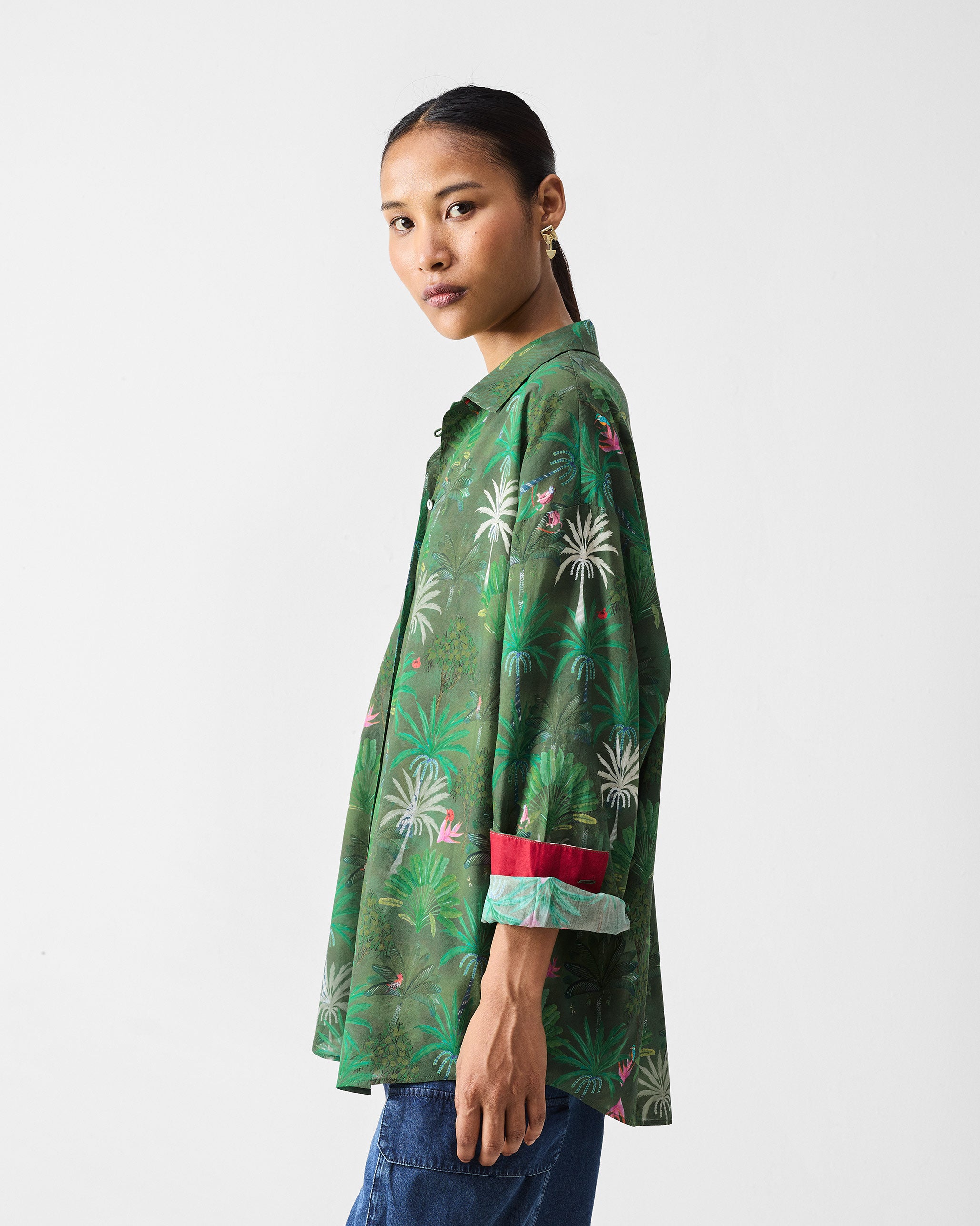 Sunderbans Shirt - Green Printed