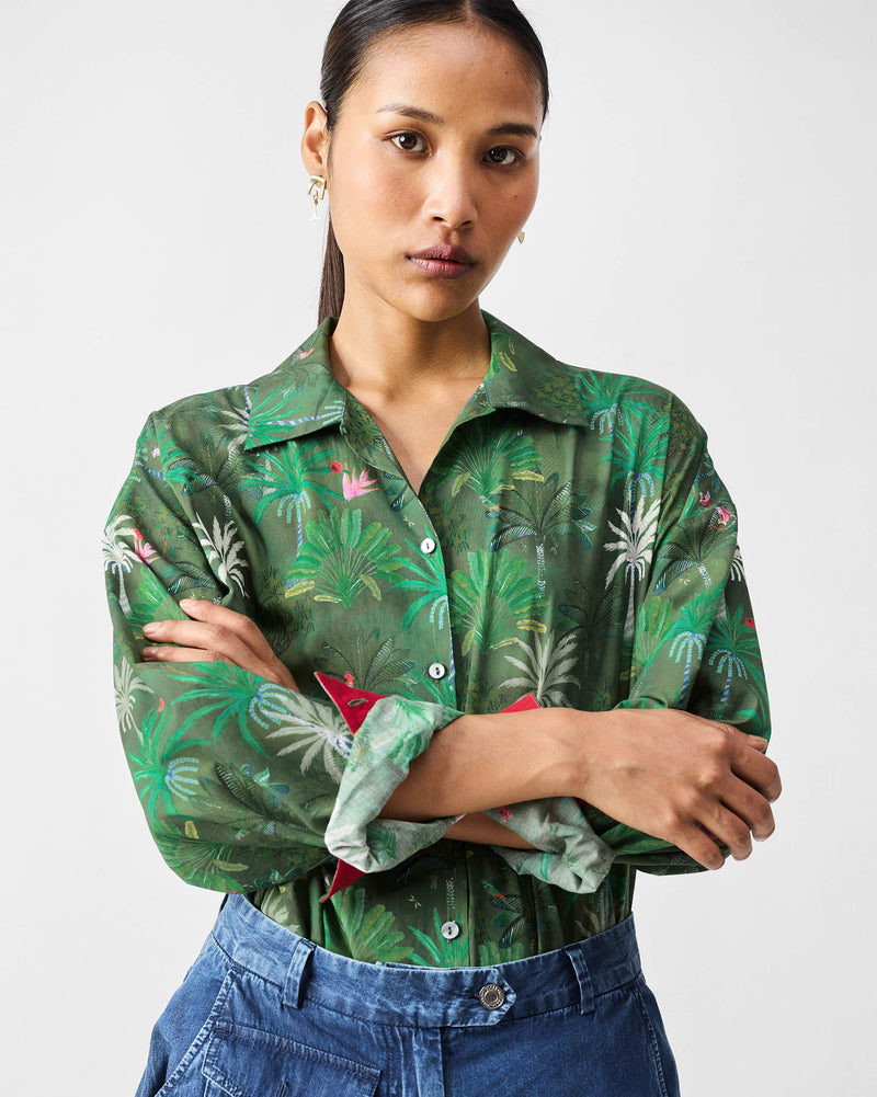 Sunderbans Shirt - Green Printed