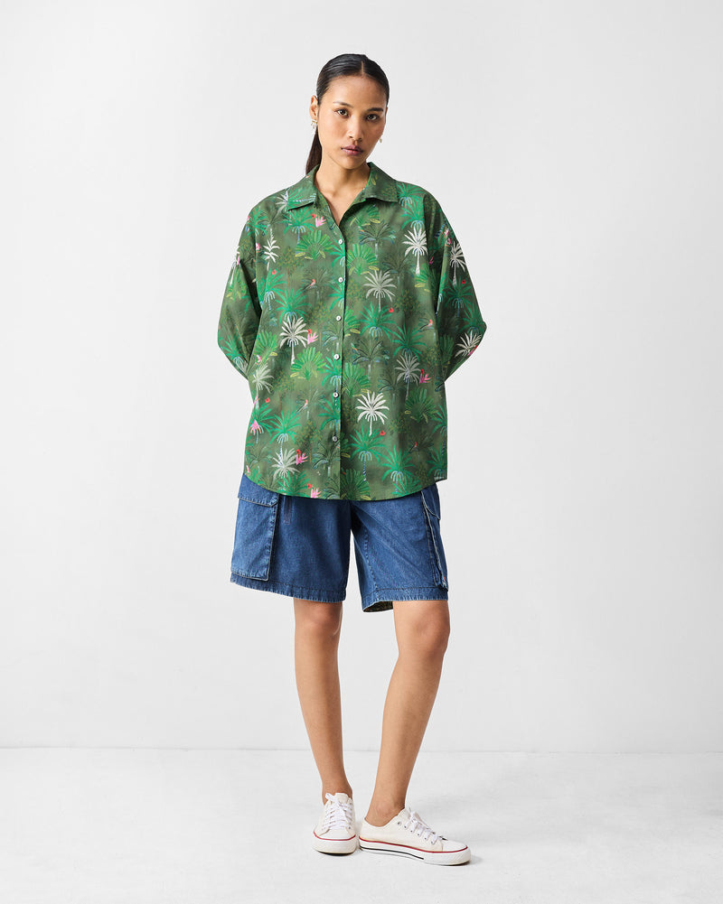 Sunderbans Shirt - Green Printed