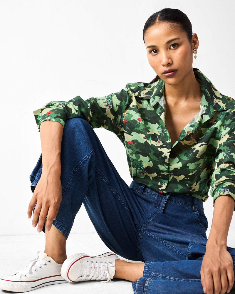 Tropico Shirt - Green Printed