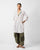 Mid Length Kurta - Khaki & White Stripes