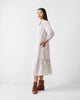 Summer Tea Dress - Khaki & White Stripes