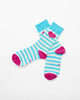 Stripey Socks - Aqua & Oatmeal Stripes