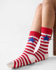 Stripey Socks - Red & Oatmeal Stripes