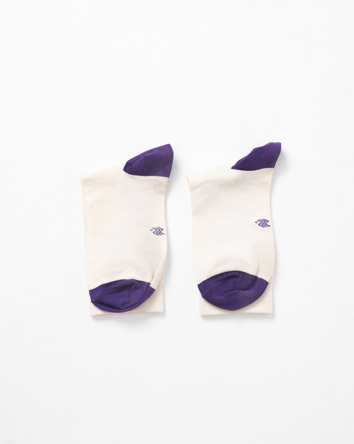 Heart Socks - Oatmeal & Purple