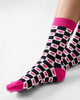 Checkers Socks - Black & Oatmeal