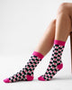 Checkers Socks - Black & Oatmeal