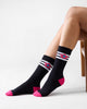 Flowerbed Socks - Black & Fuchsia