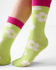 Cherry Blossom Socks - Lime & Oatmeal