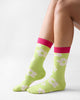 Cherry Blossom Socks - Lime & Oatmeal