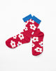 Cherry Blossom Socks - Red & Oatmeal