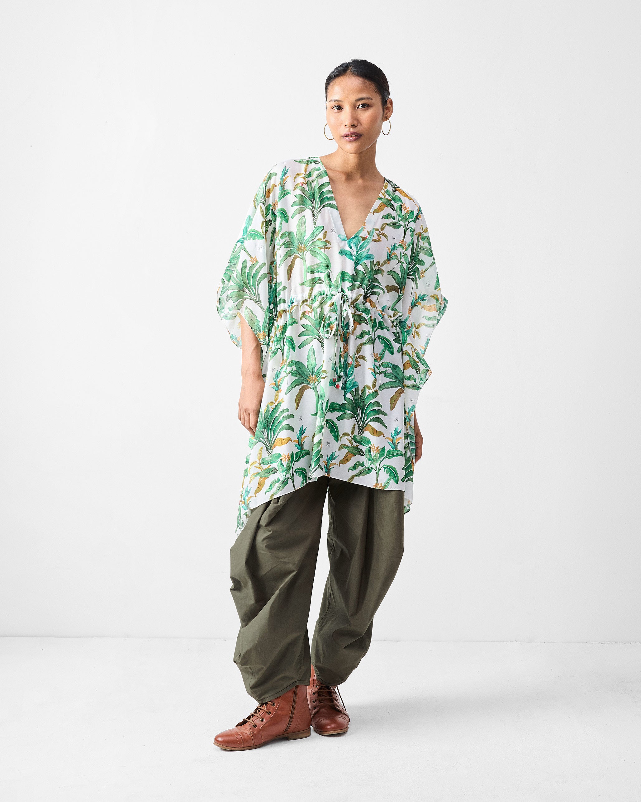 Munnar Kaftan - Green Printed