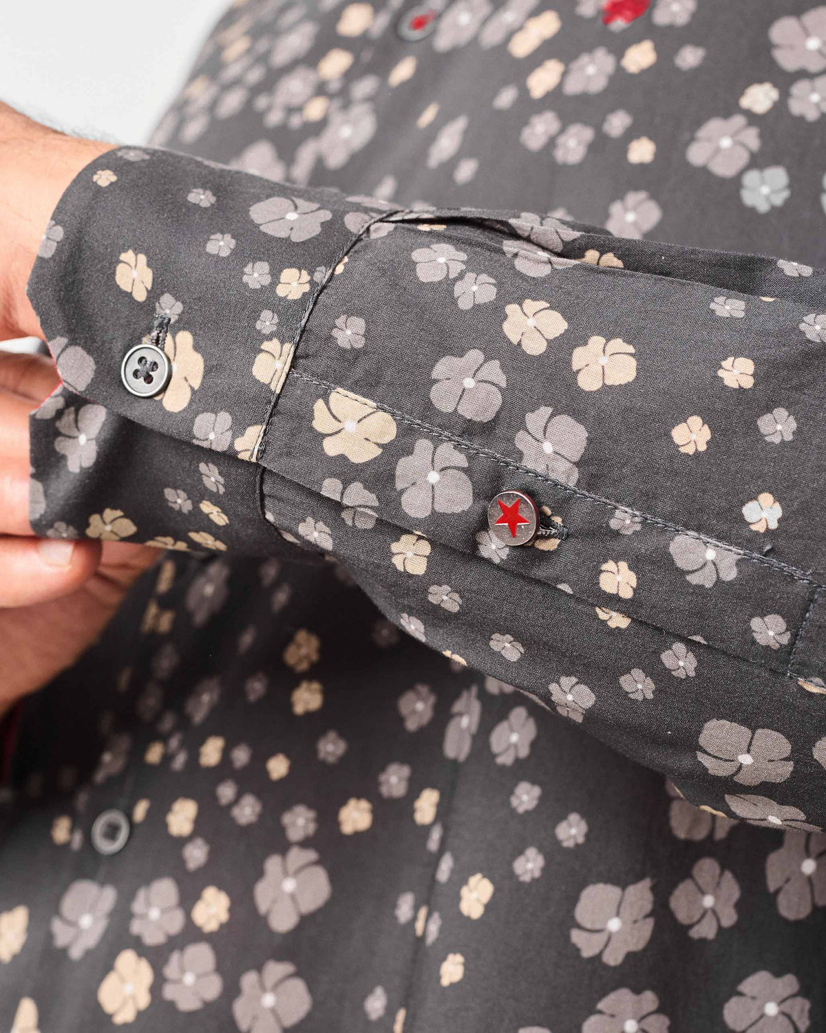 Nawab Shirt - Charcoal Printed