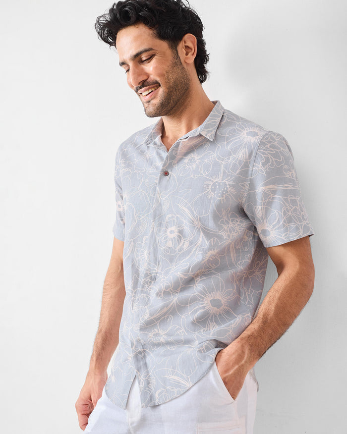 Riverline Shirt - Grey Printed