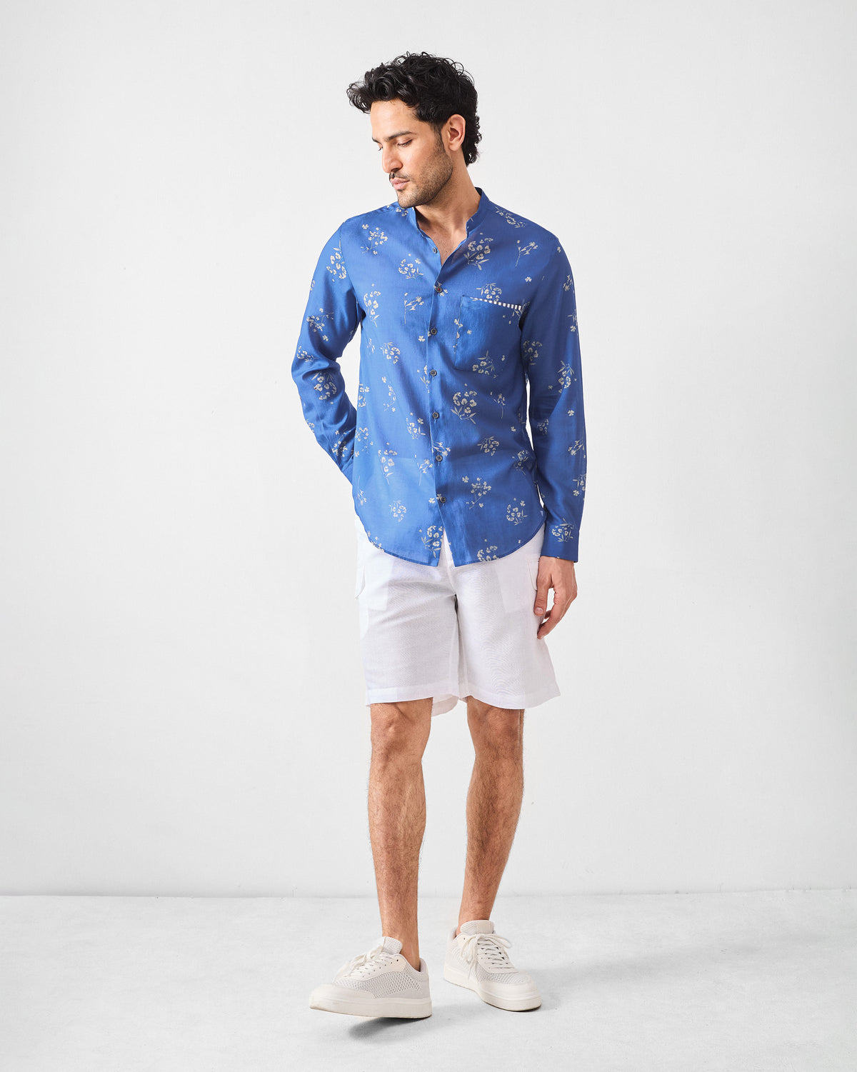 Myanmar Shirt - Navy Printed