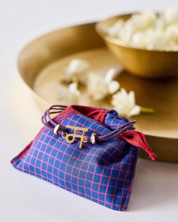 Alphabet M Rakhi - Purple