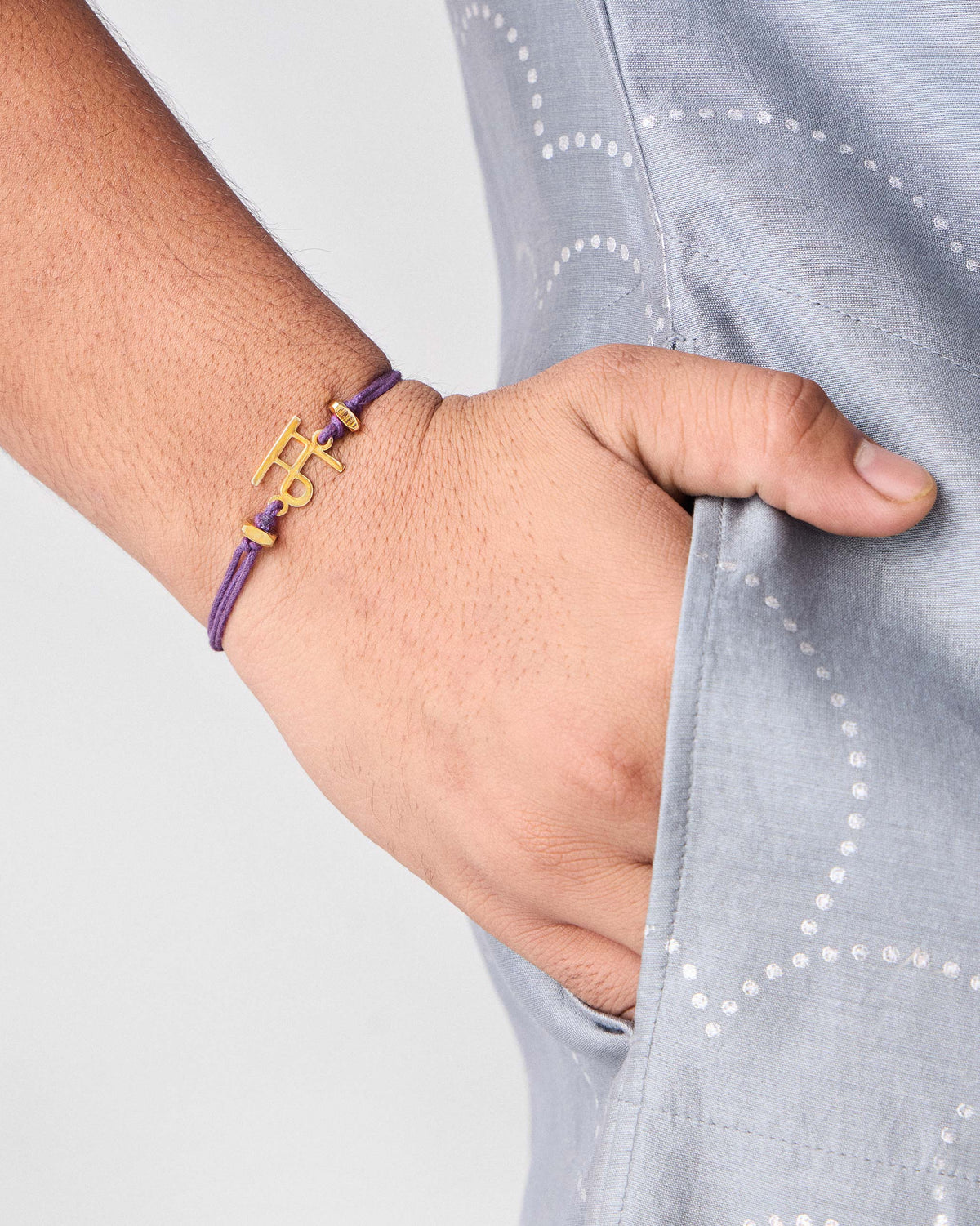 Alphabet M Rakhi - Purple
