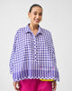 Anna Top - Purple & White Checks