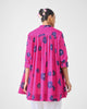 Back Gathered Top - Fuchsia & Purple Print