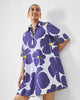 Happy Heart Dress - Purple & White Print