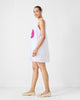 Short Racerback Dress - White & Fuchsia