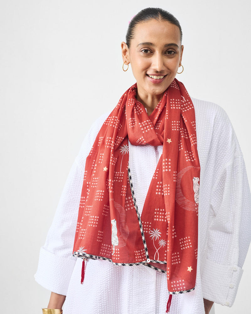 Tiger Walk Scarf - Brown