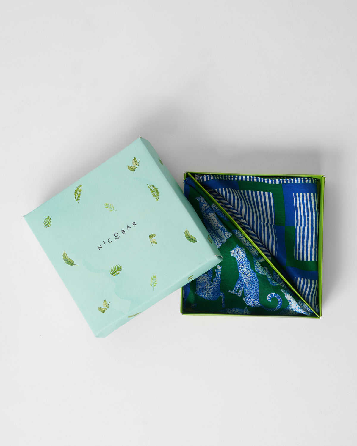 Baagh Pocket Square - Blue & Green
